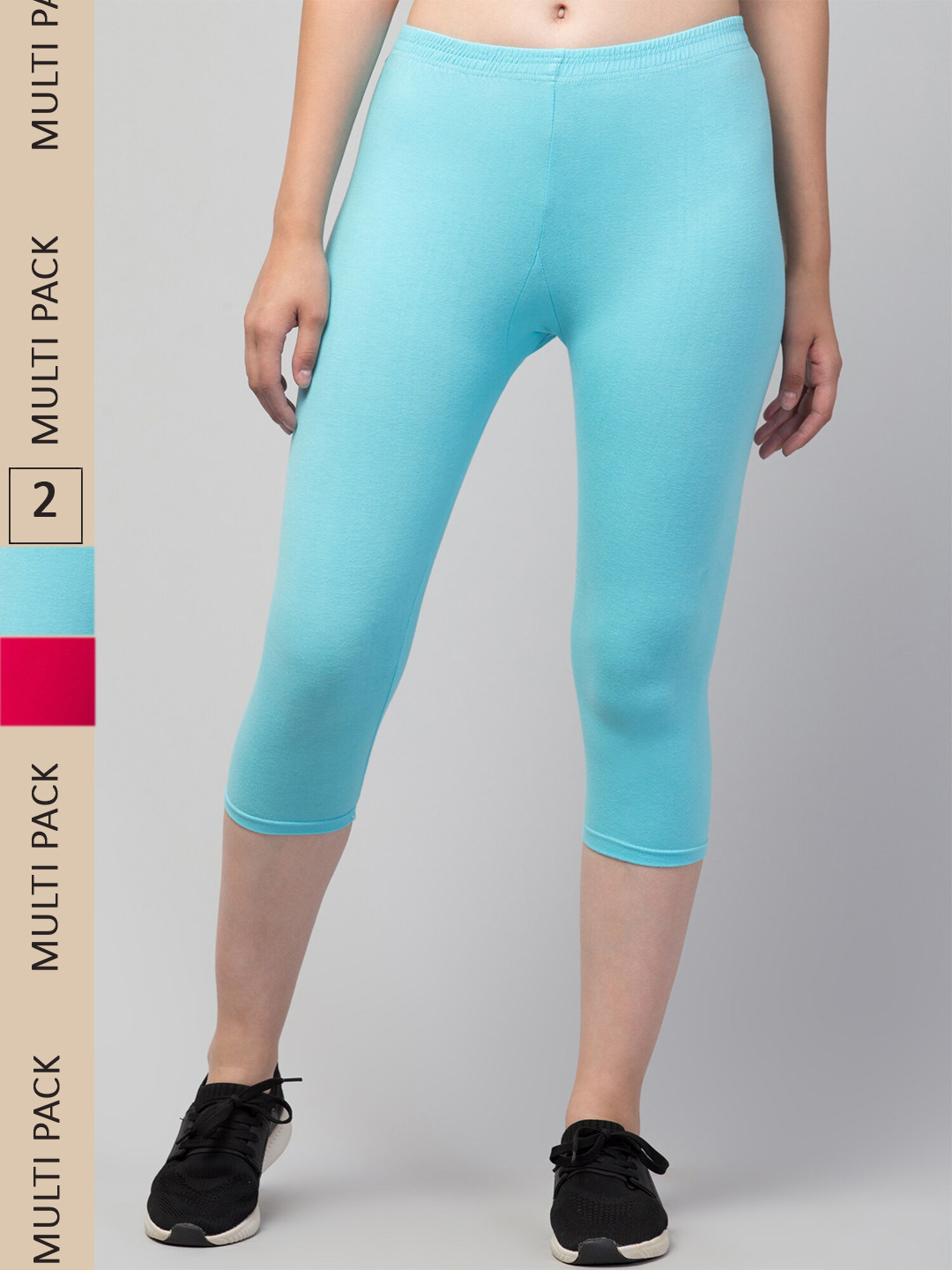 

Apraa & Parma Women Pack of 2 Mid-Rise Skinny Fit Capris, Pink