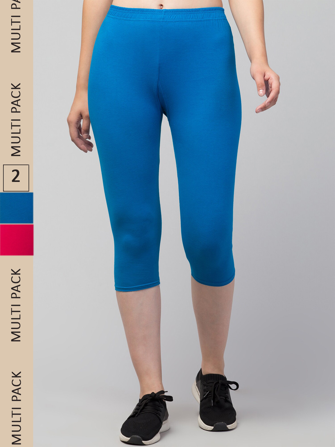 

Apraa & Parma Women Pack of 2 Mid-Rise Skinny Fit Capris, Pink