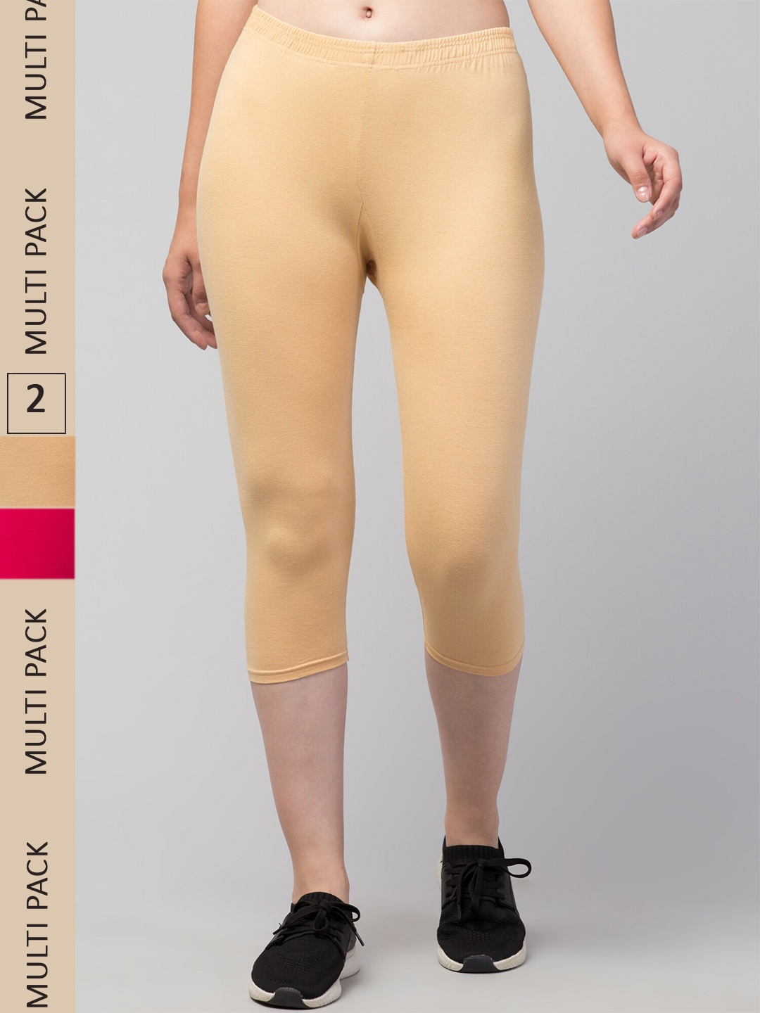 

Apraa & Parma Women Pack of 2 Mid-Rise Skinny Fit Capris, Rust