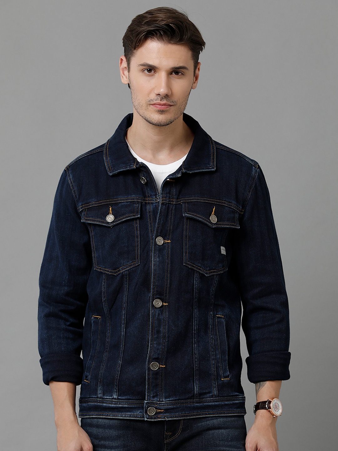 

Voi Jeans Spread Collar Denim Jacket, Blue