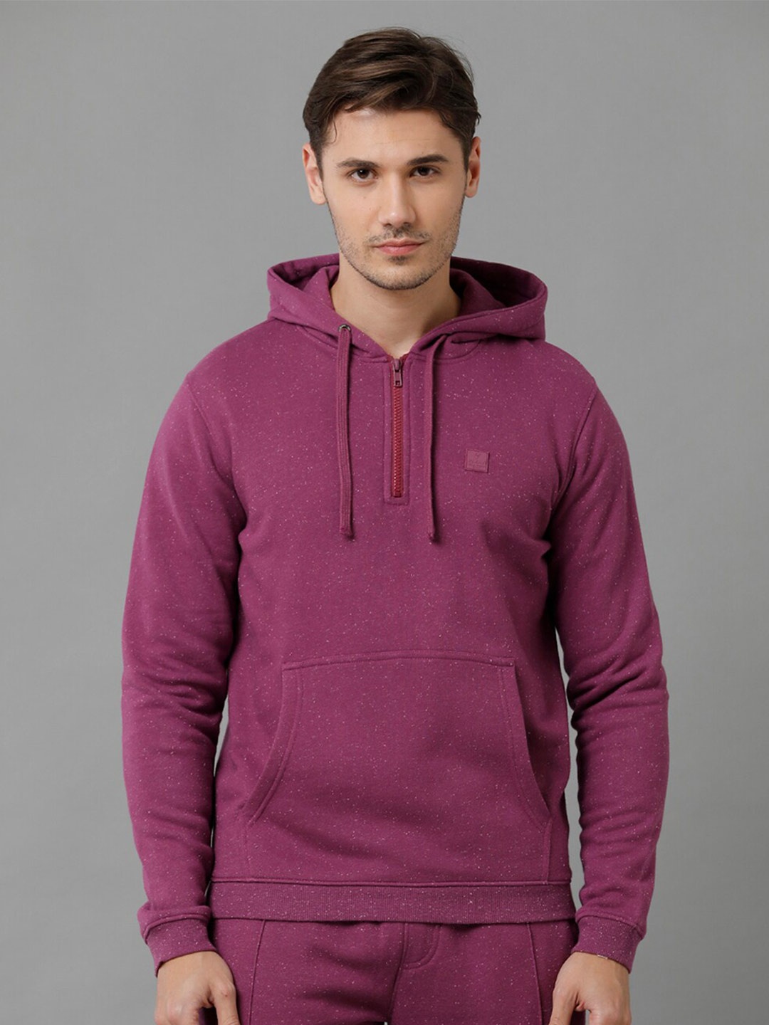 

Voi Jeans Men Hooded Fleece Sweatshirt, Purple