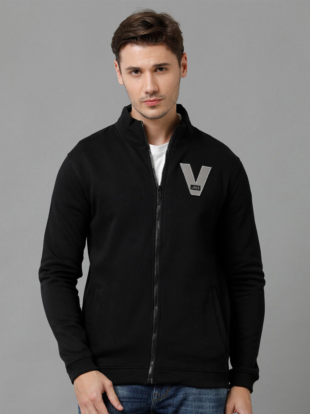 

Voi Jeans Mock Collar Fleece Sweatshirt, Black
