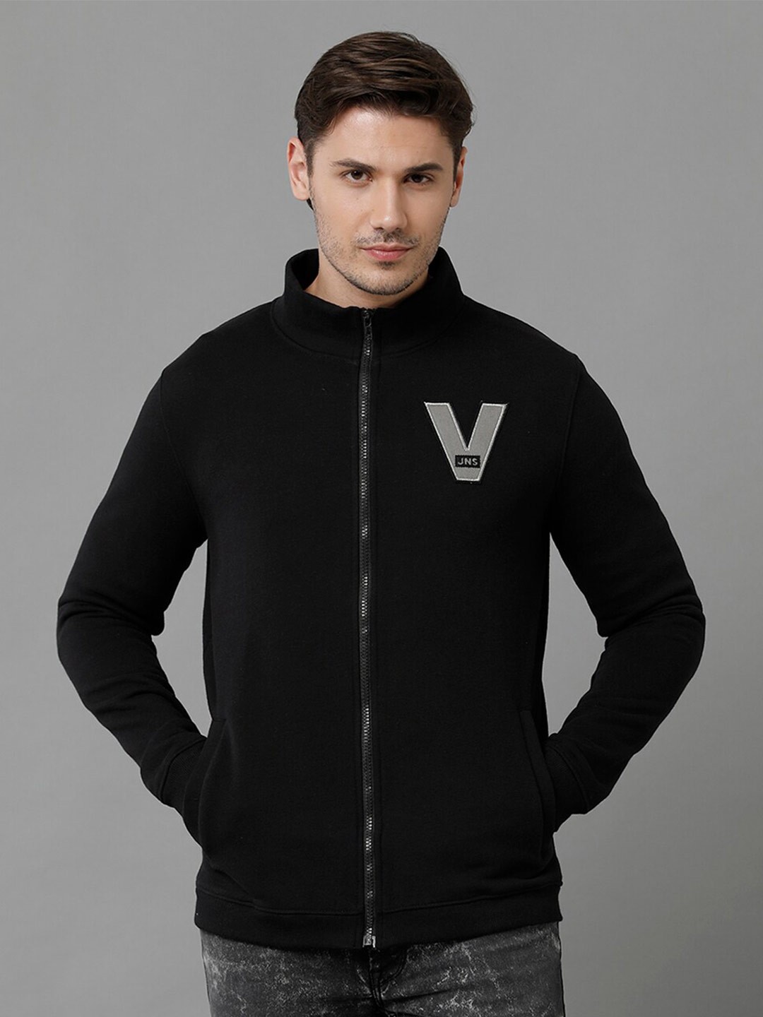 

Voi Jeans Mock Collar Fleece Sweatshirt, Black