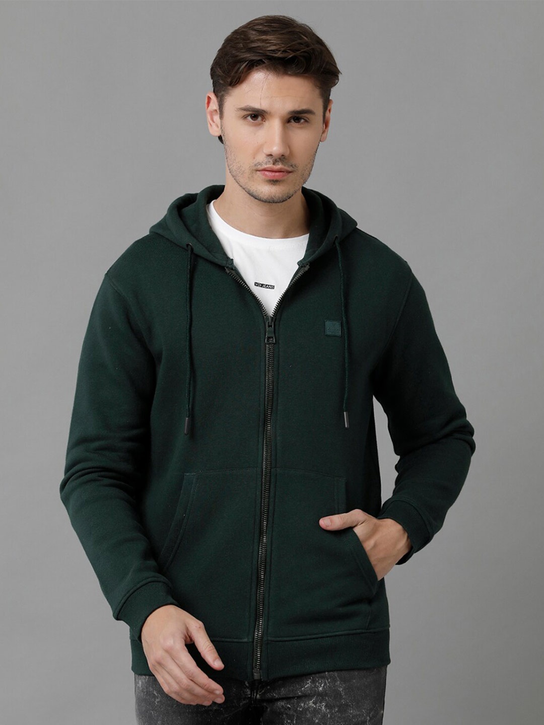 

Voi Jeans Hooded Neck Fleece Sweatshirt, Green