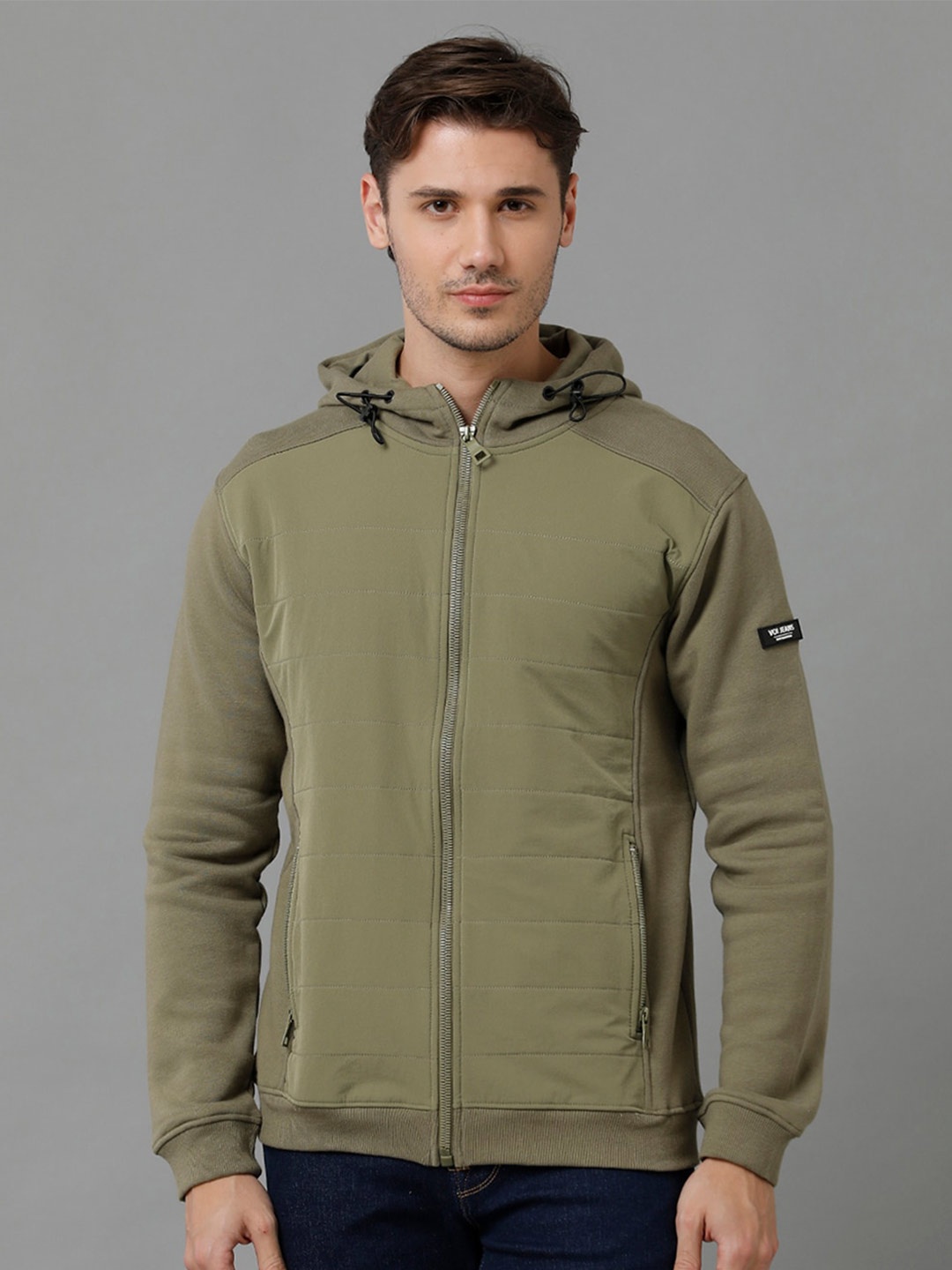 

Voi Jeans Hooded Neck Fleece Sweatshirt, Green