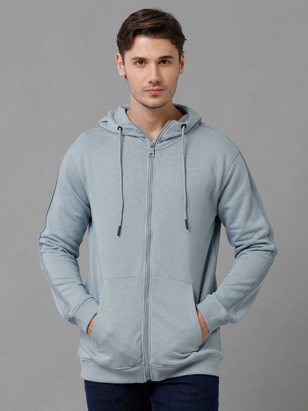 

Voi Jeans Hooded Neck Fleece Sweatshirt, Blue