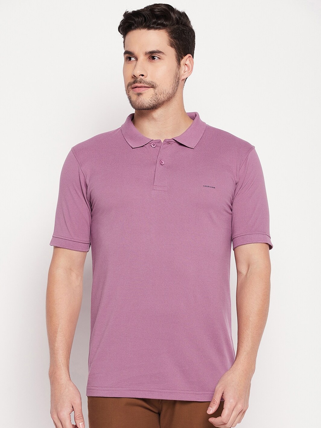 

Okane Polo Collar Regular Fit Cotton T-Shirt, Pink