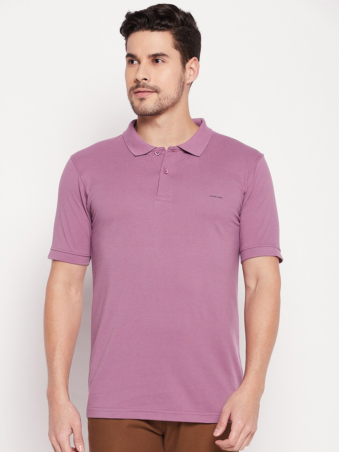 

Okane Polo Collar Regular Fit Cotton T-Shirt, Pink