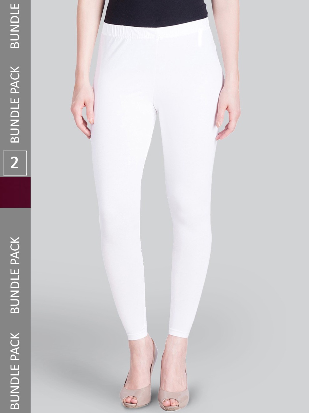 

LYRA Pack Of 2 4-Way Stretch Ankle-Length Leggings, White
