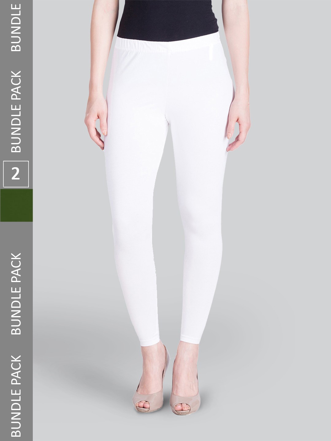 

LYRA Pack Of 2 4-Way Stretch Ankle-Length Leggings, White