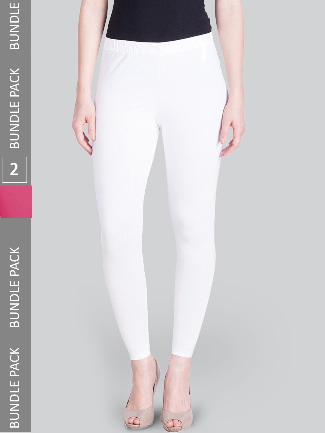

LYRA Pack Of 2 Premium Ankle-Length Leggings, White