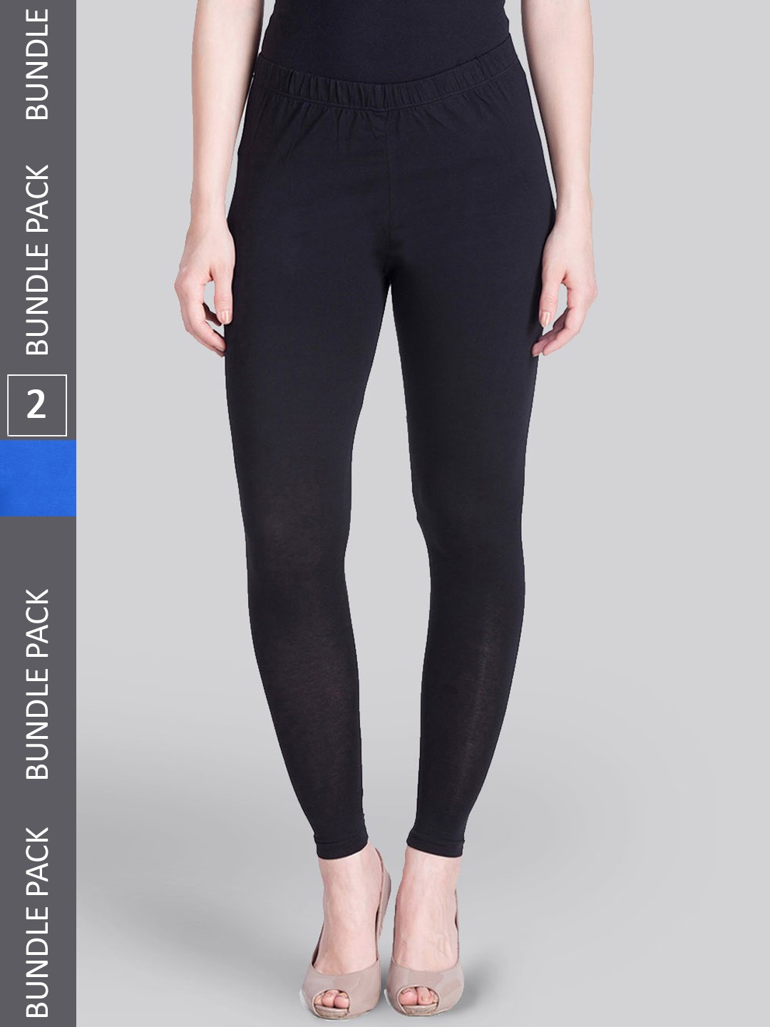 

LYRA Pack Of 2 Premium Ankle-Length Leggings, Black