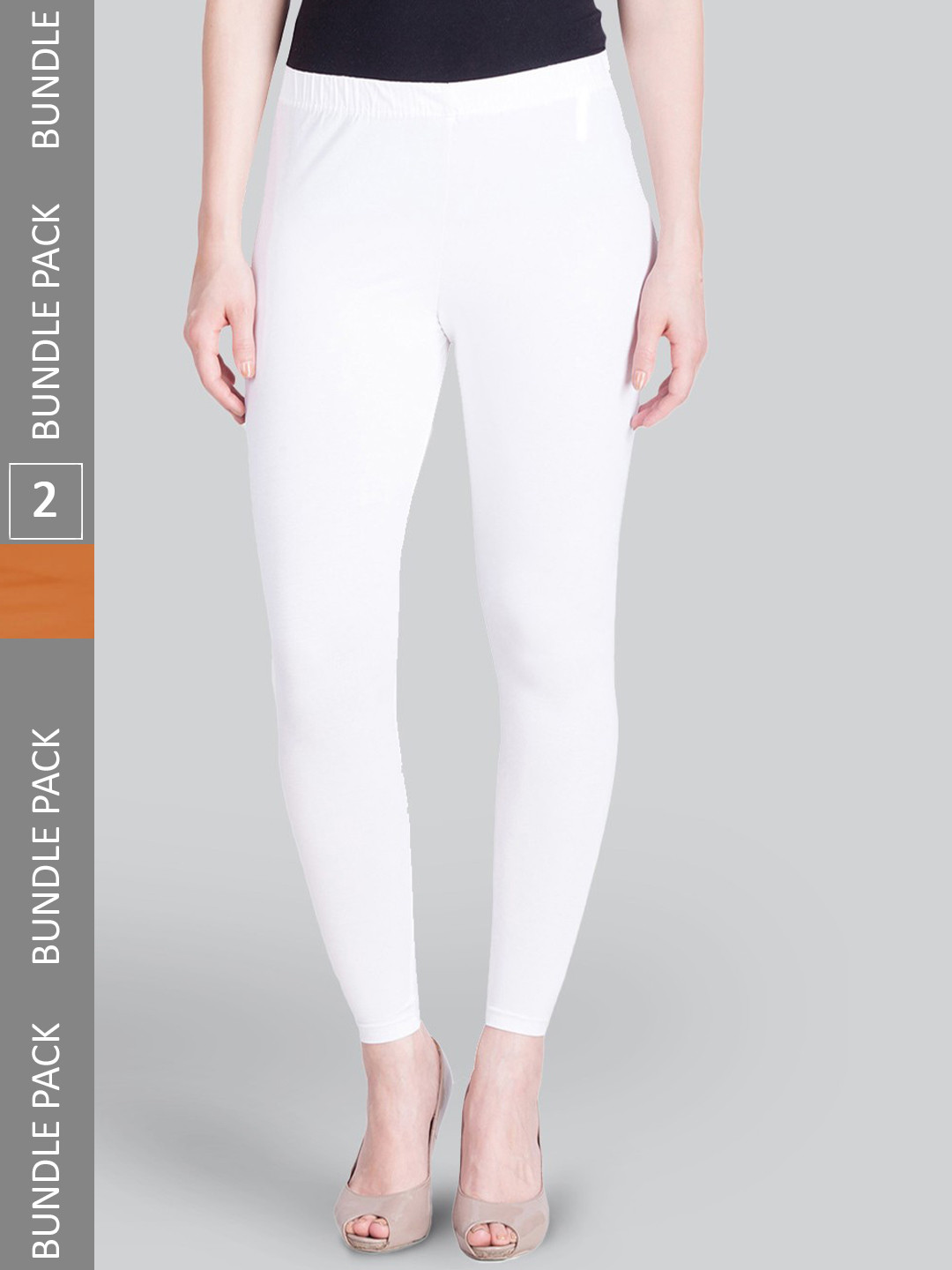 

LYRA Pack Of 2 Premium Ankle-Length Leggings, Orange