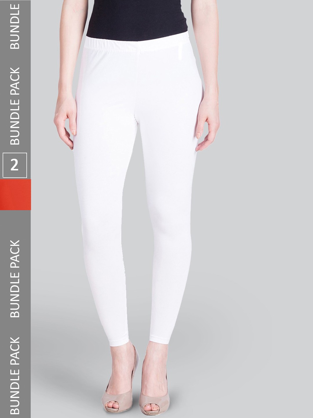

LYRA Pack Of 2 Premium Ankle-Length Leggings, White