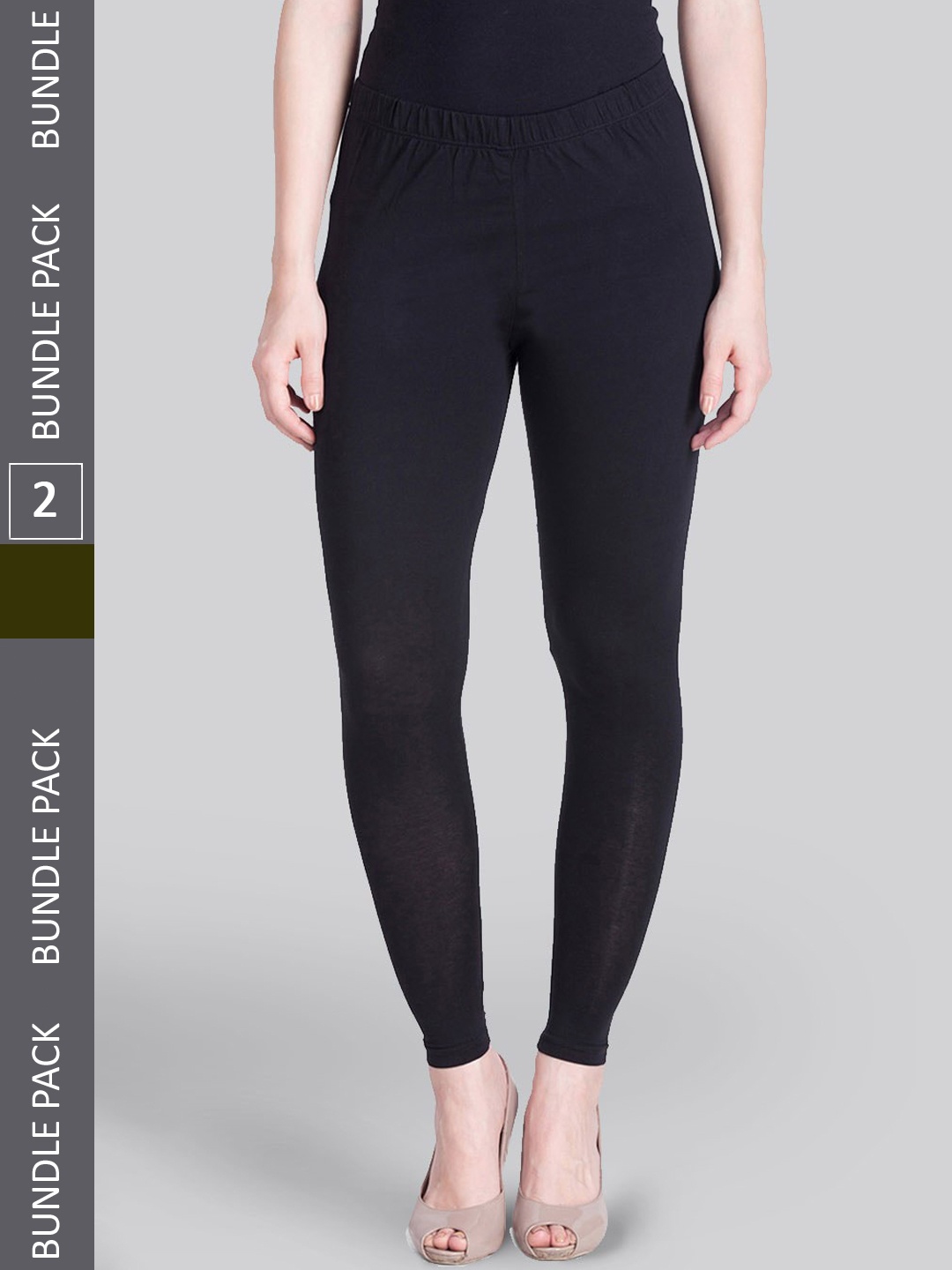 

LYRA Pack Of 2 Premium Ankle-Length Leggings, Black