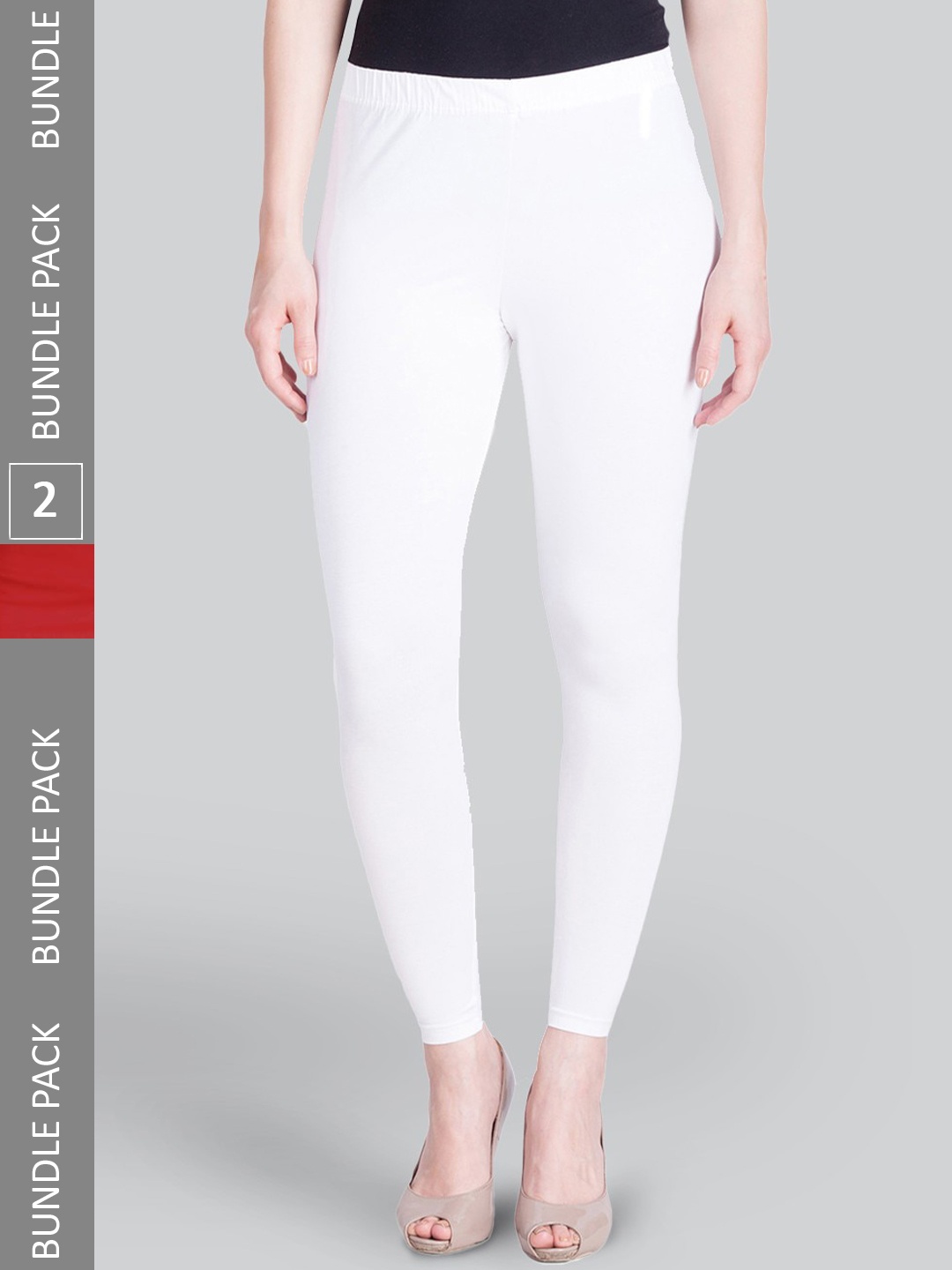 

LYRA Pack Of 2 Ankle Length Leggings, White