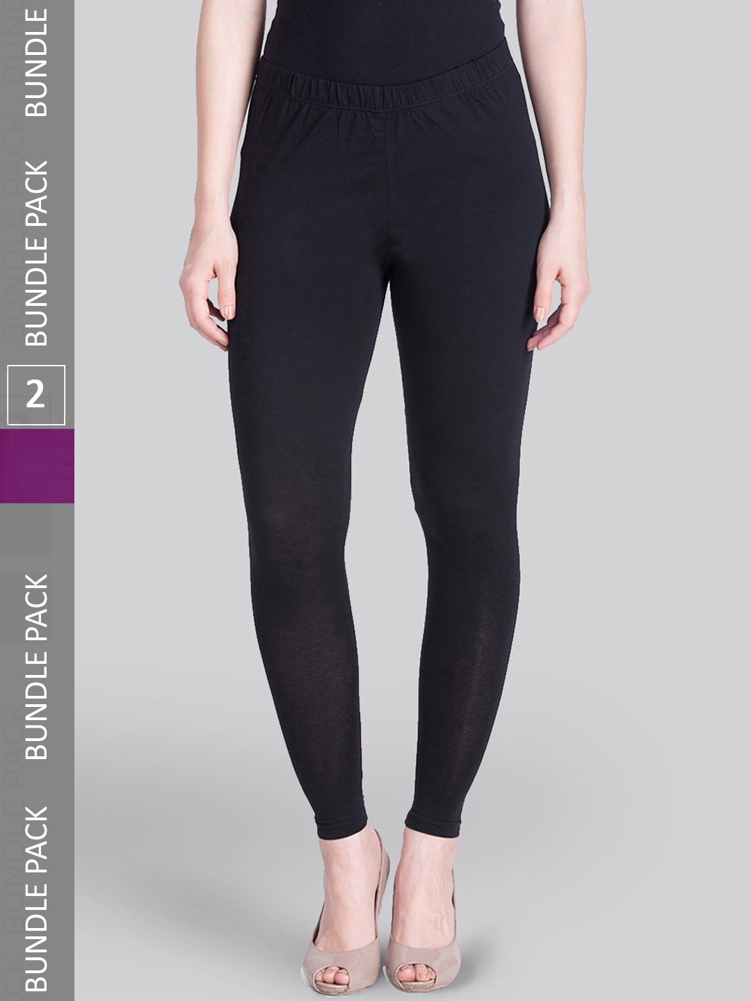 

LYRA Pack Of 2 Ankle-Length Leggings, Black