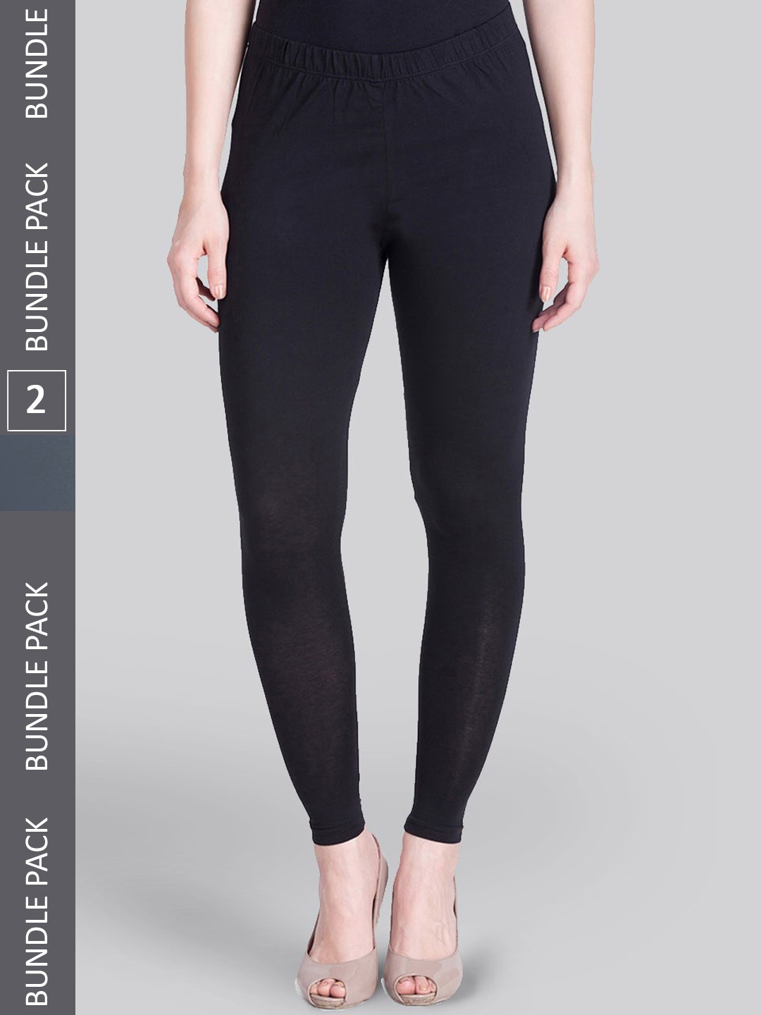 

LYRA Pack Of 2 Ankle Length Leggings, Black