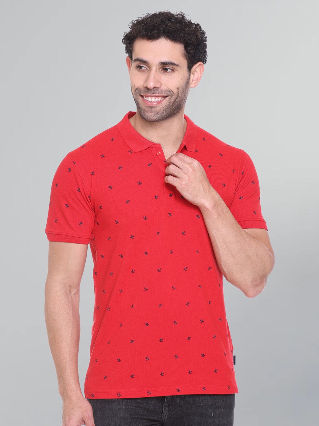 

GODFREY Polo Collar Cotton Rapid-Dry T-shirt, Red