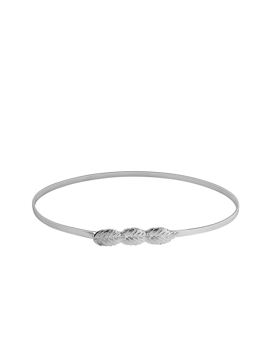 

ZORO Women Textured Slim Belt, Silver