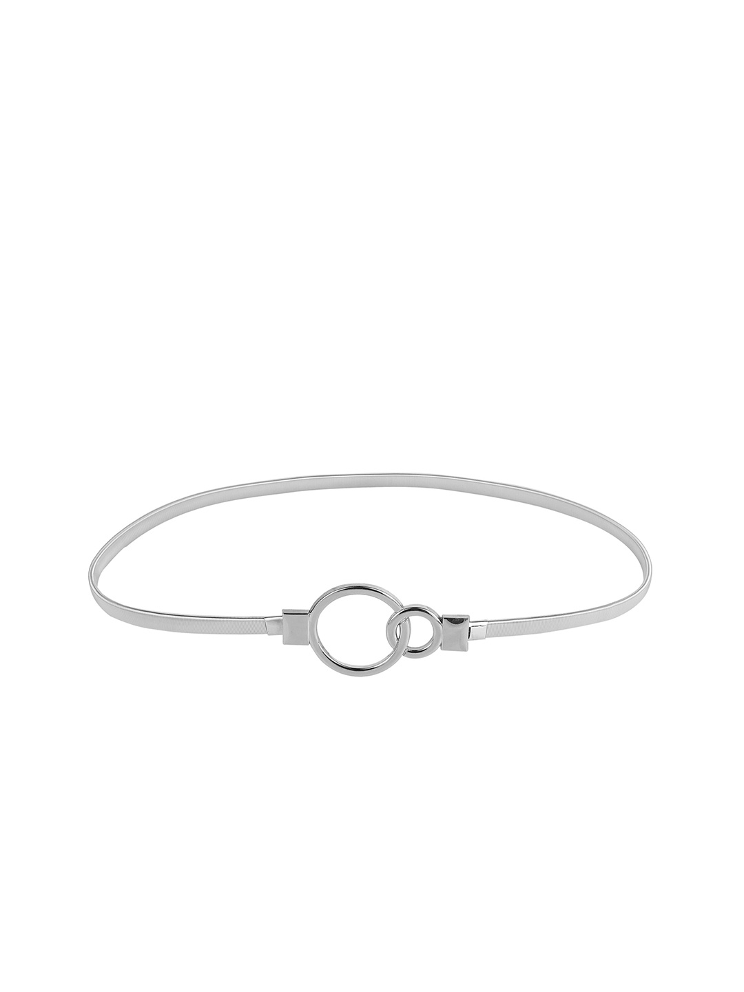 

ZORO Women Textured Slim Belt, Silver