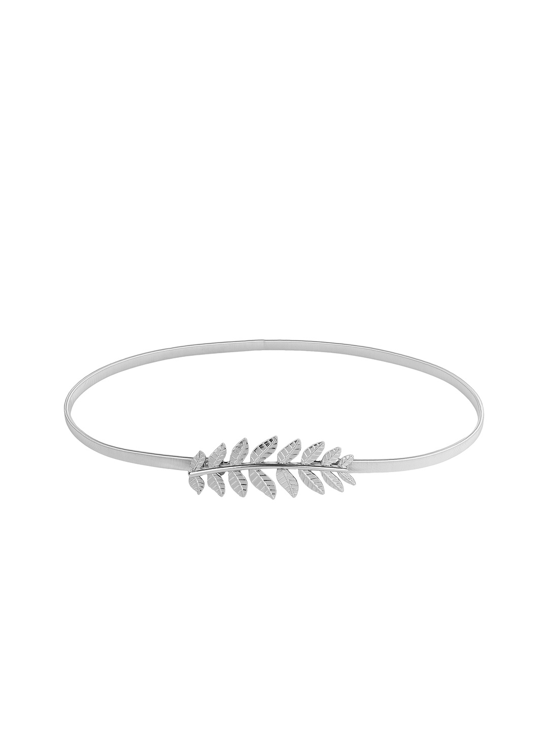 

ZORO Women Textured Slim Stretchable Belt, Silver
