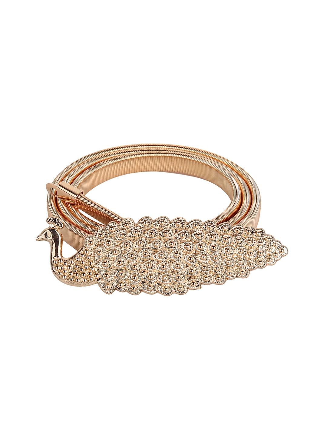 

ZORO Women Textured Slim Stretchable Belt, Gold