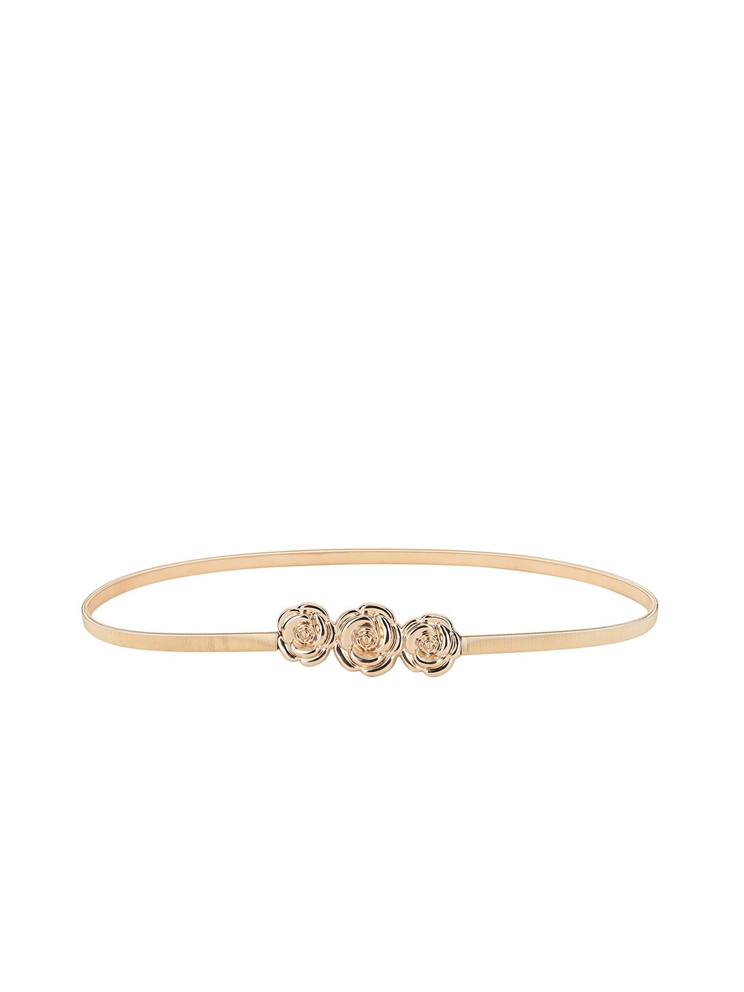 

ZORO Women Textured Slim Belt, Gold