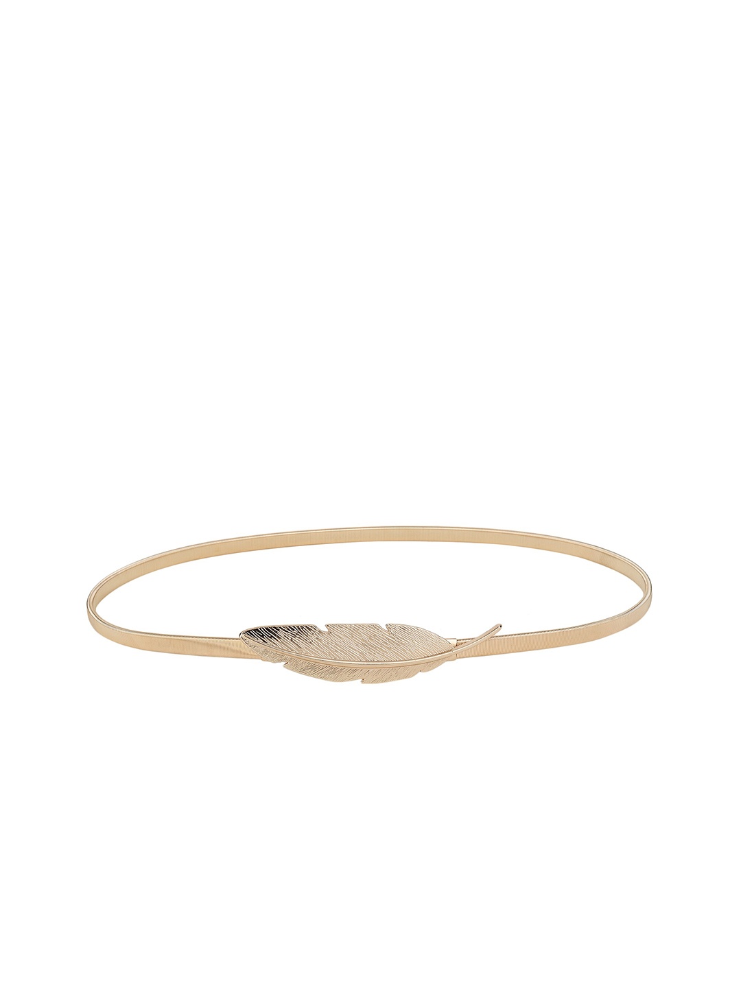 

ZORO Women Textured Slim Belt, Gold