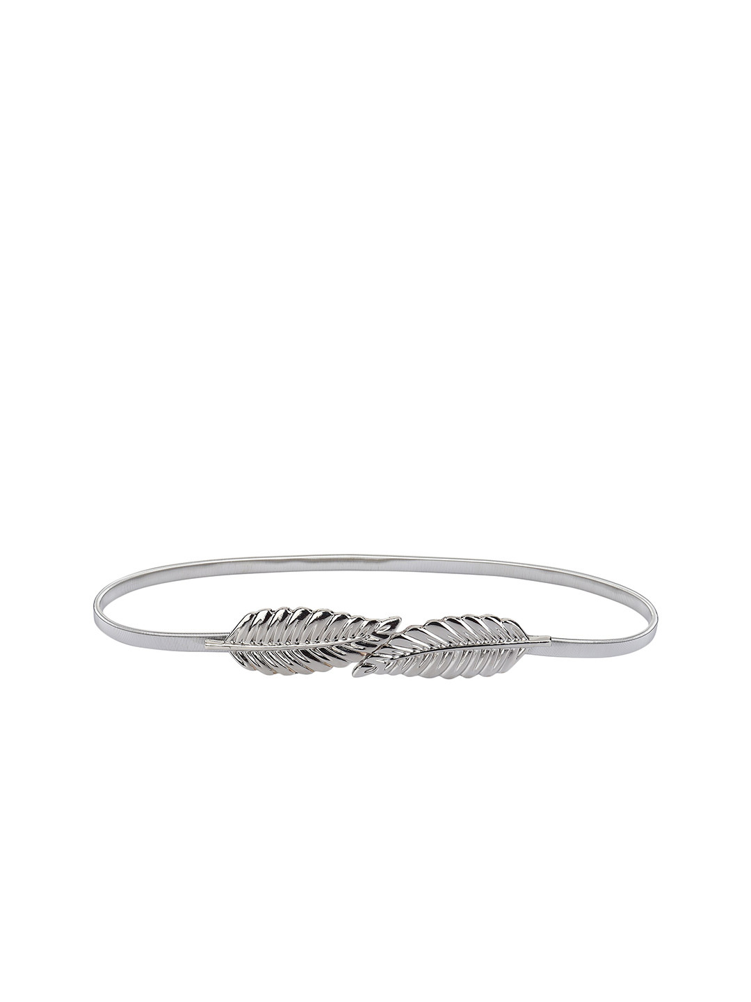 

ZORO Women Textured Slim Belt, Silver