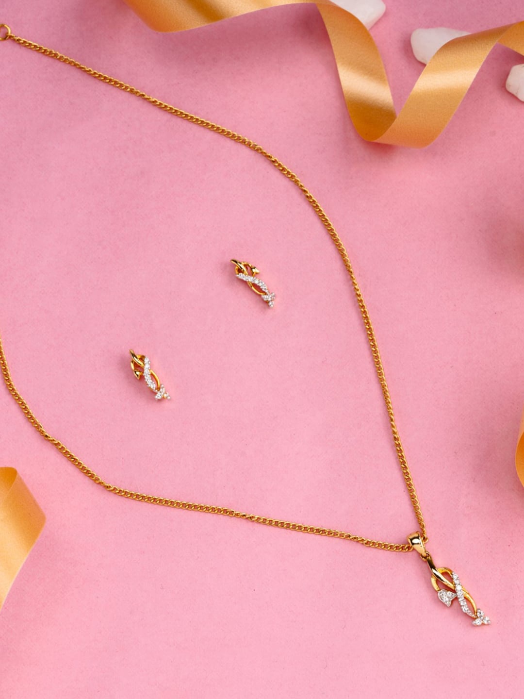 

Estele Gold-Plated CZ-Studded Jewellery Set