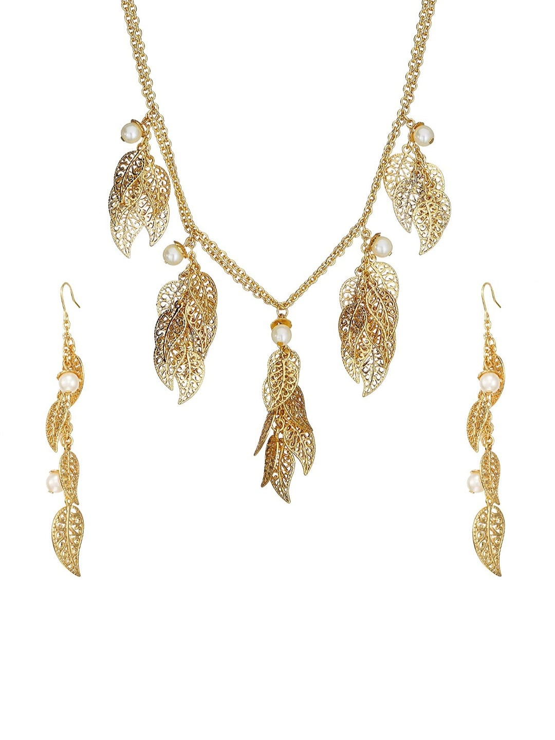 

Estele Gold-Plated Pearls-Studded Jewellery Set
