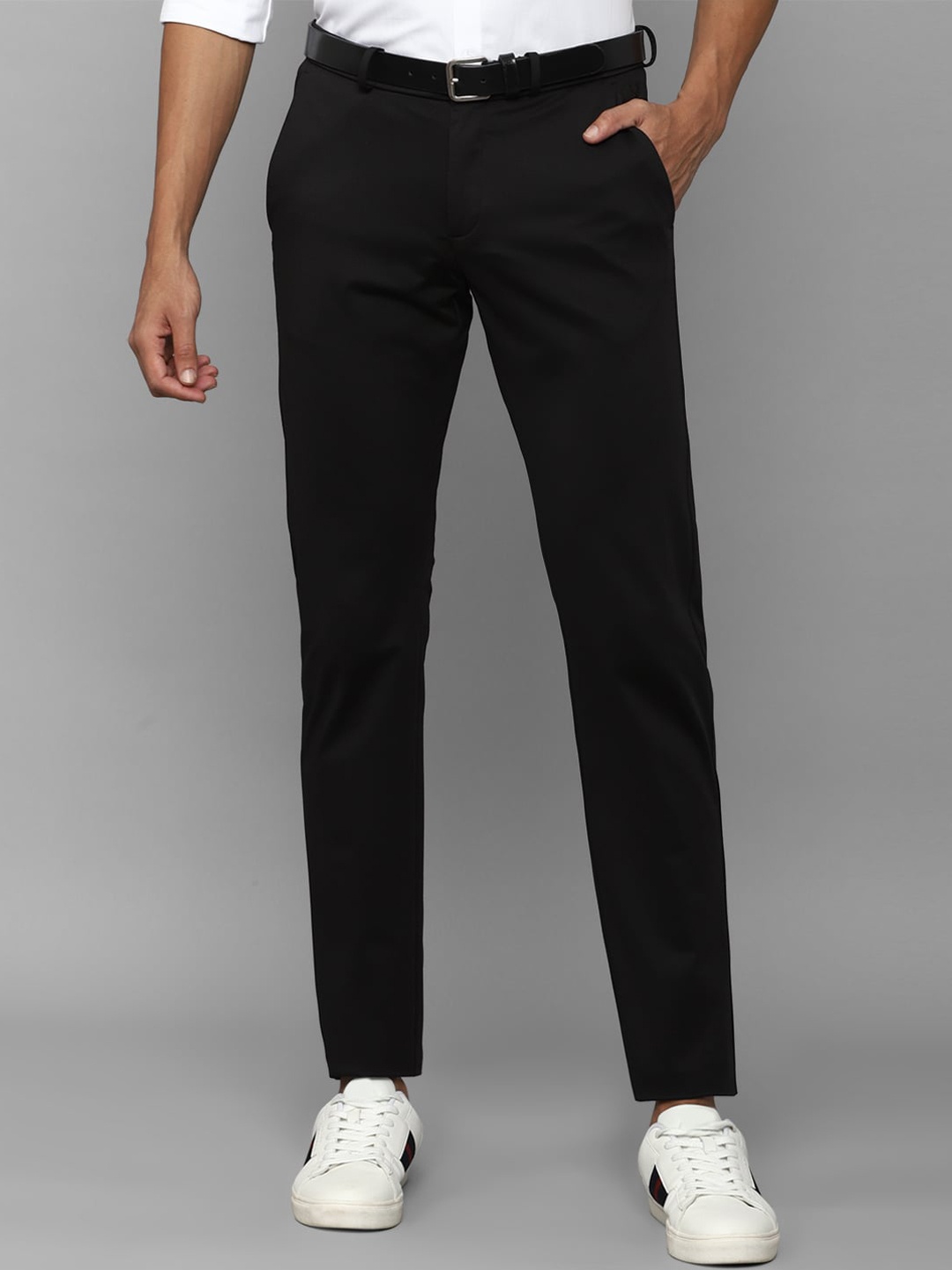 

Allen Solly Men Slim Fit Mid-Rise Regular Trousers, Black