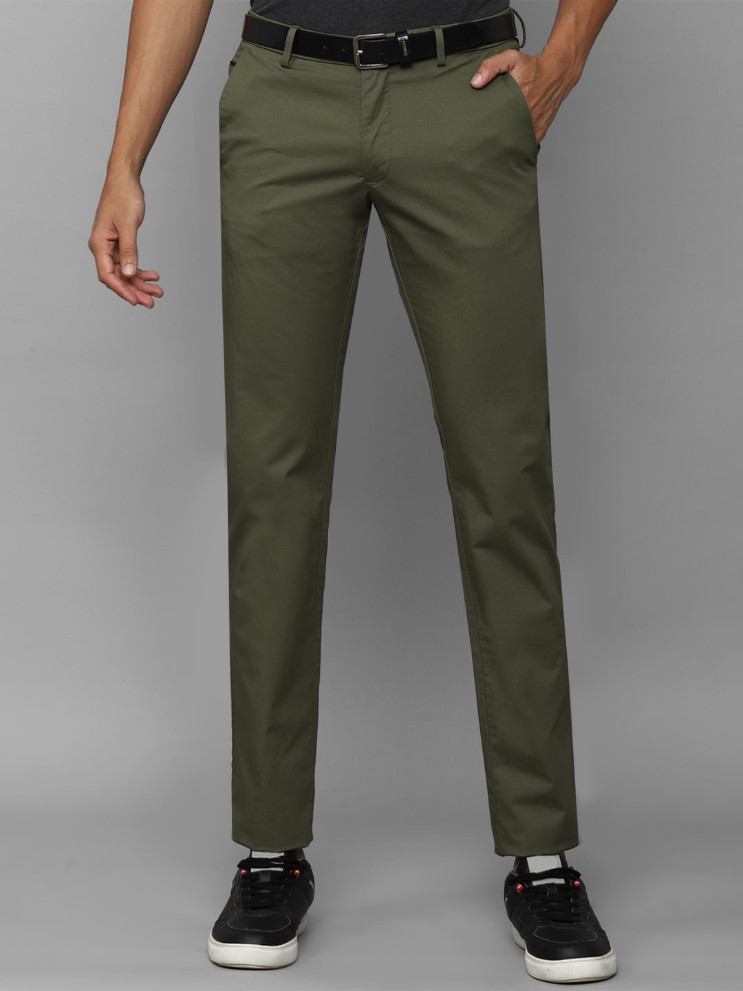 

Allen Solly Men Slim Fit Mid-Rise Regular Trousers, Green