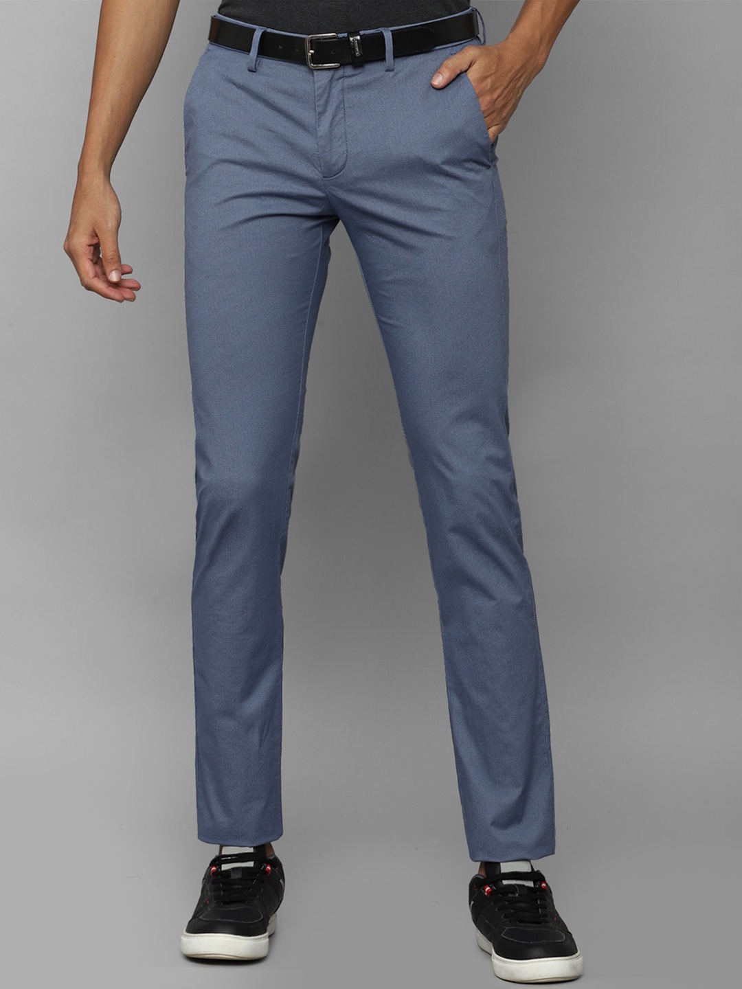 

Allen Solly Men Slim Fit Mid-Rise Trousers, Blue