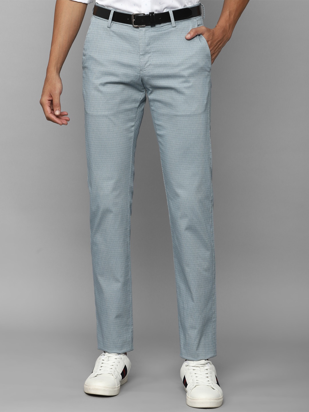 

Allen Solly Men Slim Fit Mid-Rise Trousers, Blue