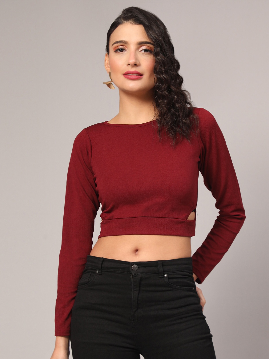 

Ekta Textiles Fitted Cut Out Detail Crop Cotton Top, Magenta