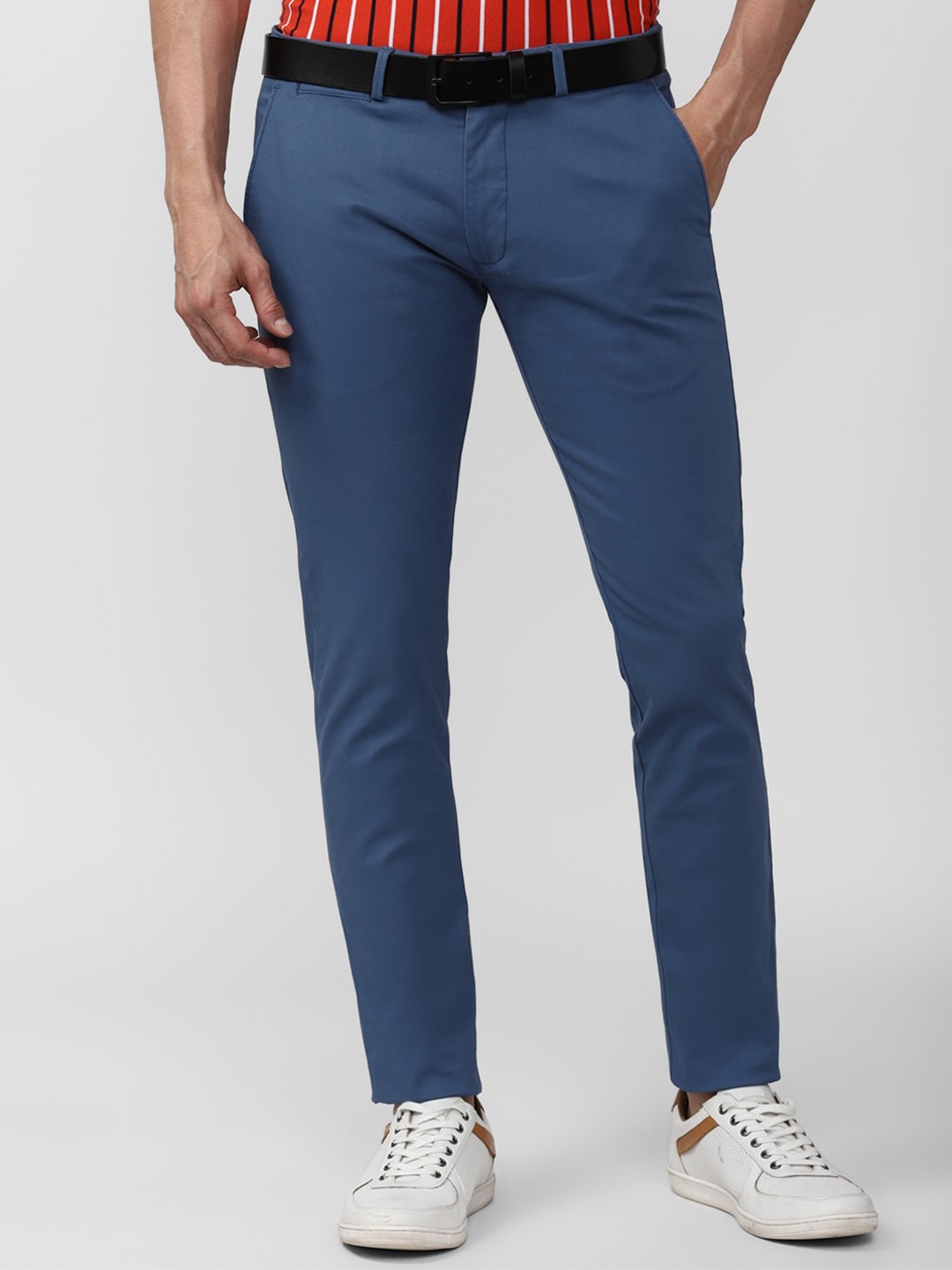 

Peter England Casuals Men Navy Blue Skinny Fit Trousers