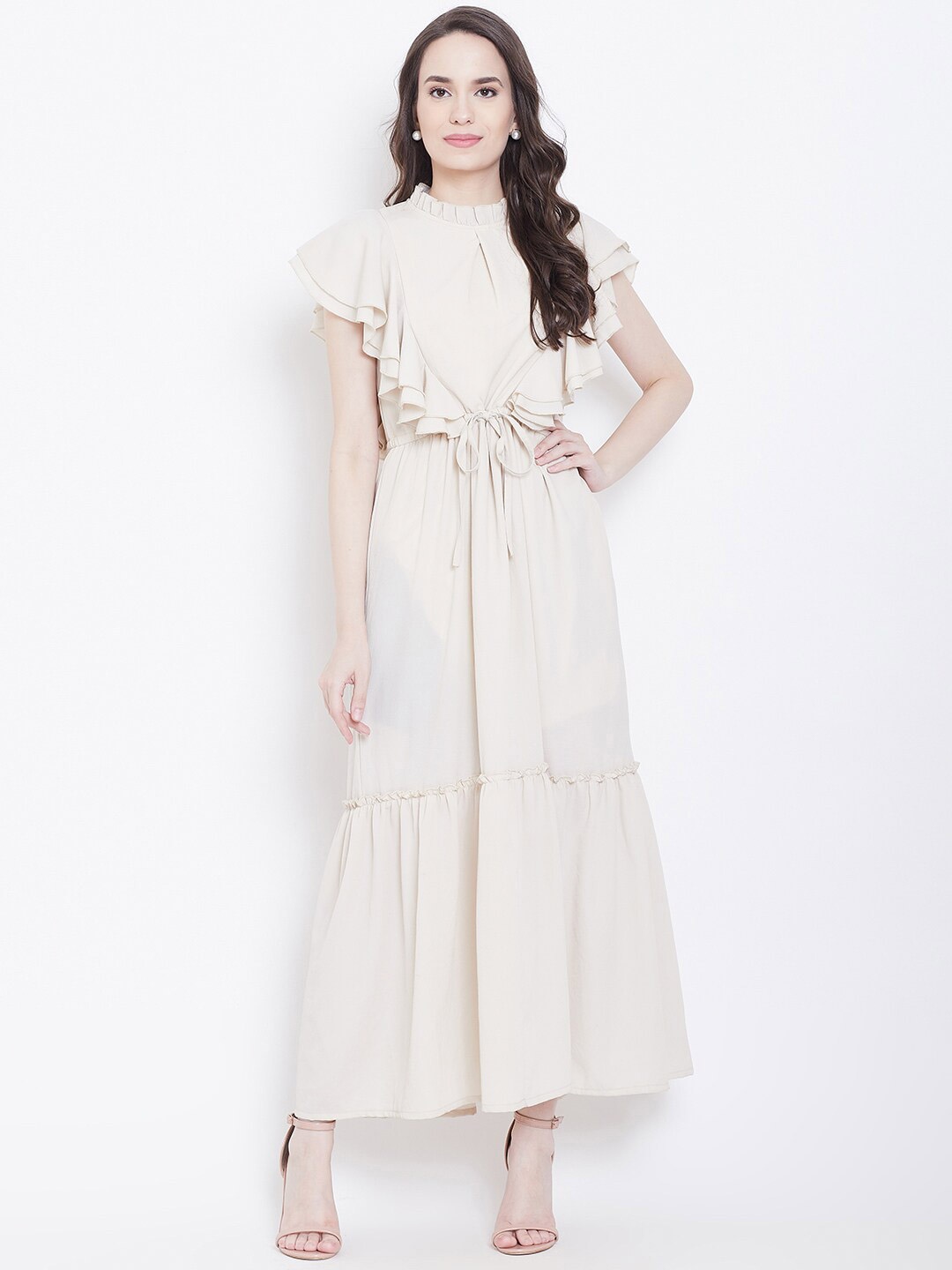 

DODO & MOA Crepe A-line Maxi Dress, Off white