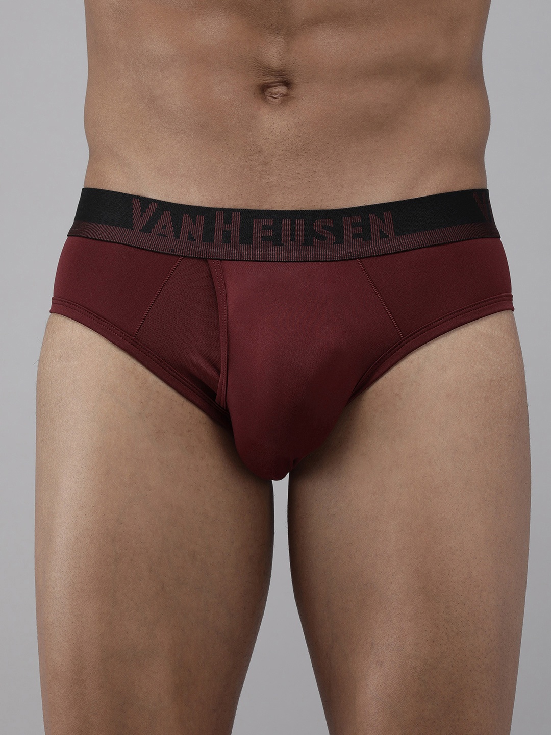 

Van Heusen Men Rugby Red Solid Swift Dry 4 Way Stretch AIR Series Brief, Maroon