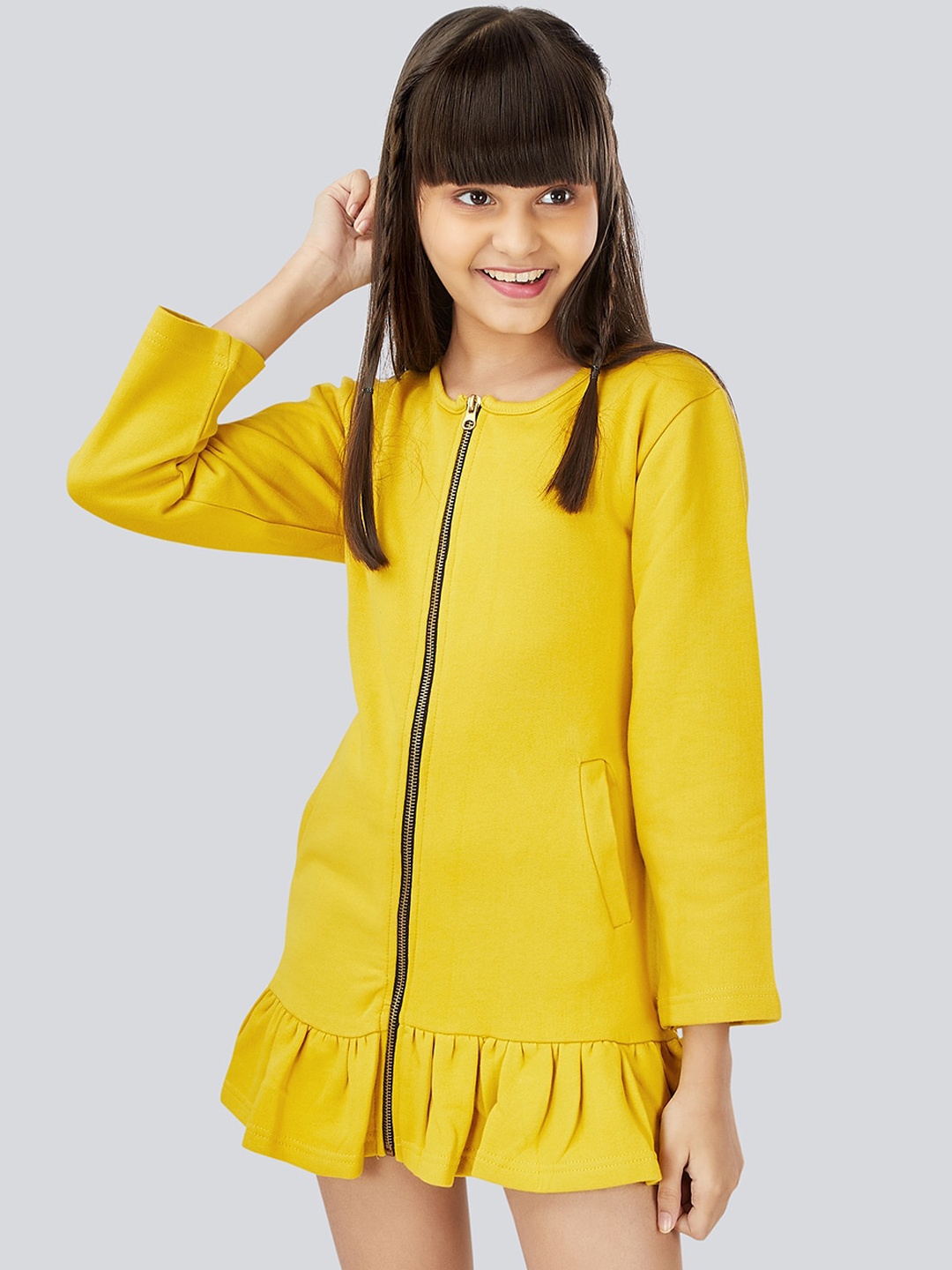 

Olele Girls A-line Mini Fleece Dress, Yellow