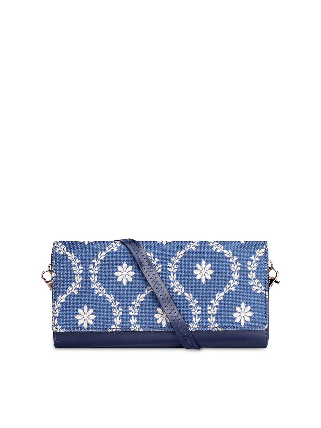 

THE CLOWNFISH Jolene Women Ethnic Motifs Printed Envelop Wallet, Navy blue