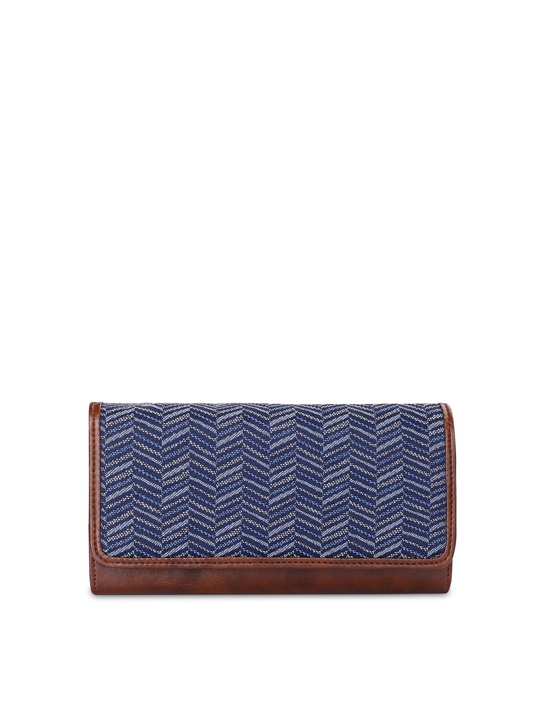 

THE CLOWNFISH Sharon Geometric Printed Envelop Wallet with SD Card Holder, Brown