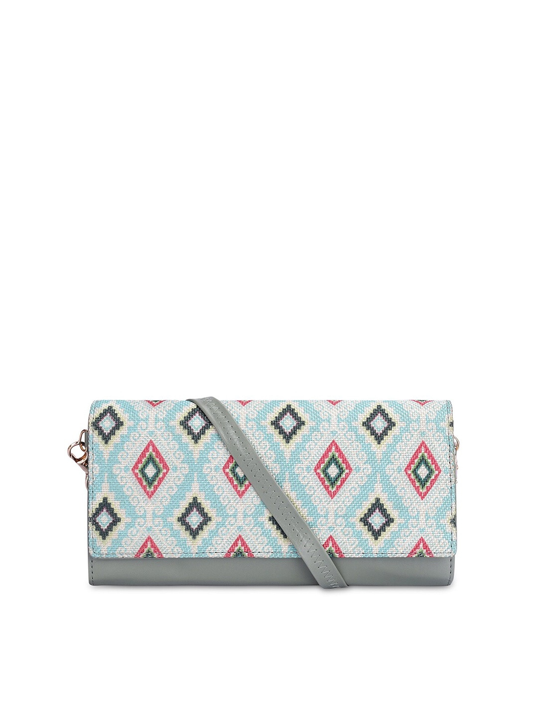 

THE CLOWNFISH Jolene Women Ethnic Motifs Printed Envelop Wallet, Blue