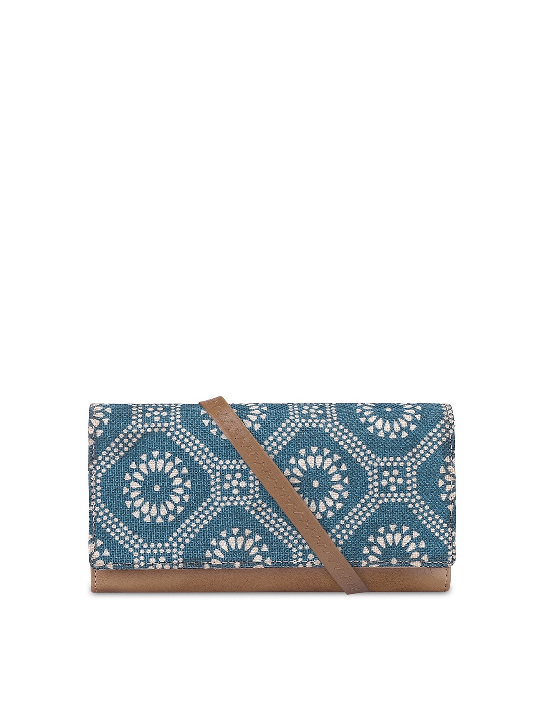 

THE CLOWNFISH Women Ethnic Motifs Printed Two Fold Wallet, Blue