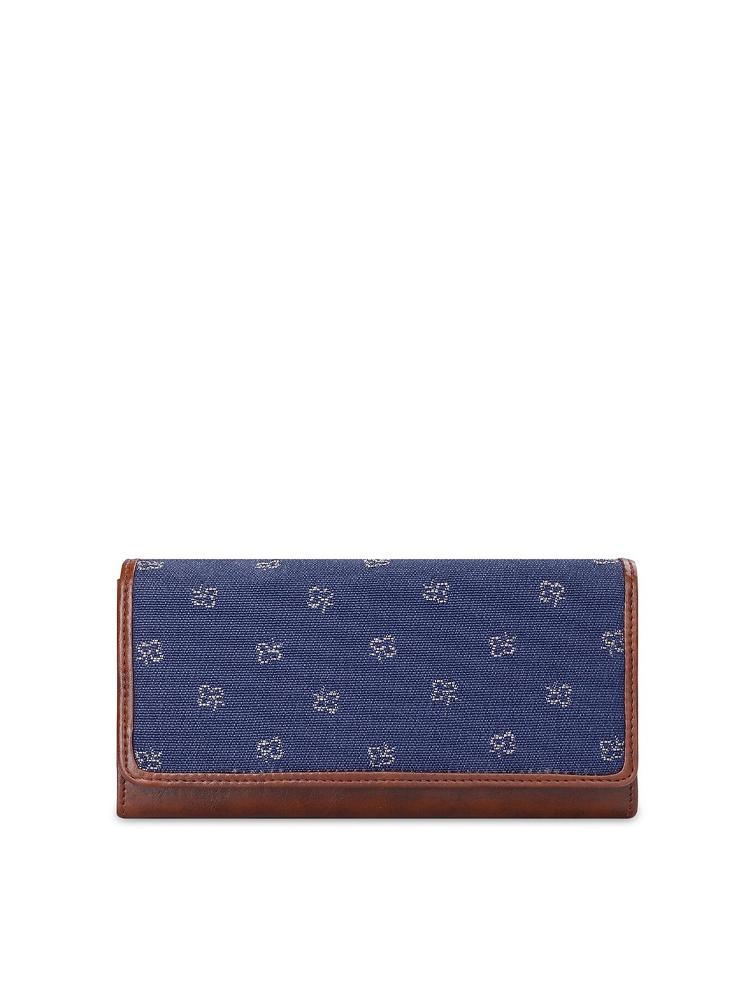 

THE CLOWNFISH Women Floral Printed Two Fold Wallet, Navy blue