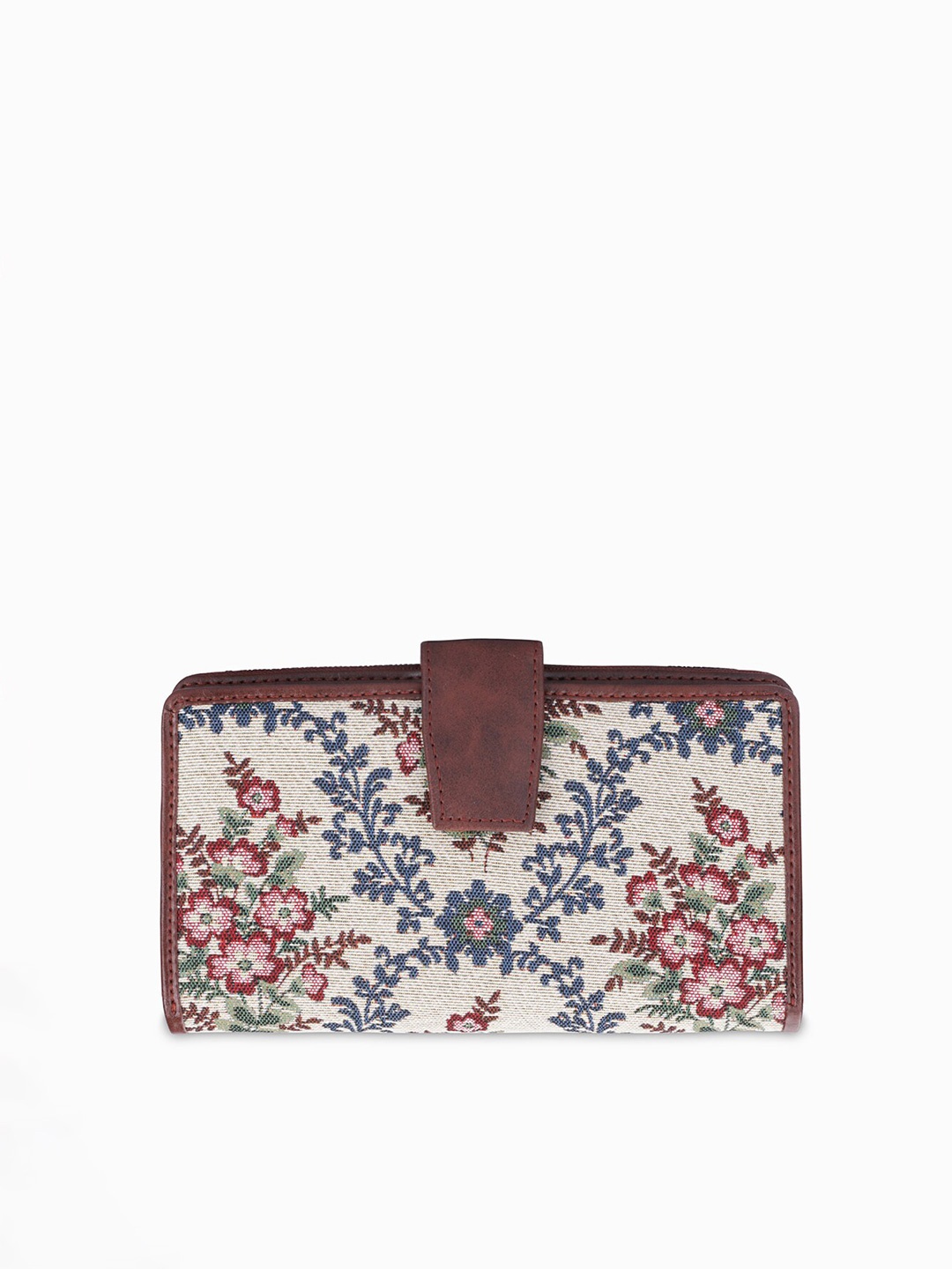 

THE CLOWNFISH Filipia Women Floral Printed Two Fold Wallet, Brown