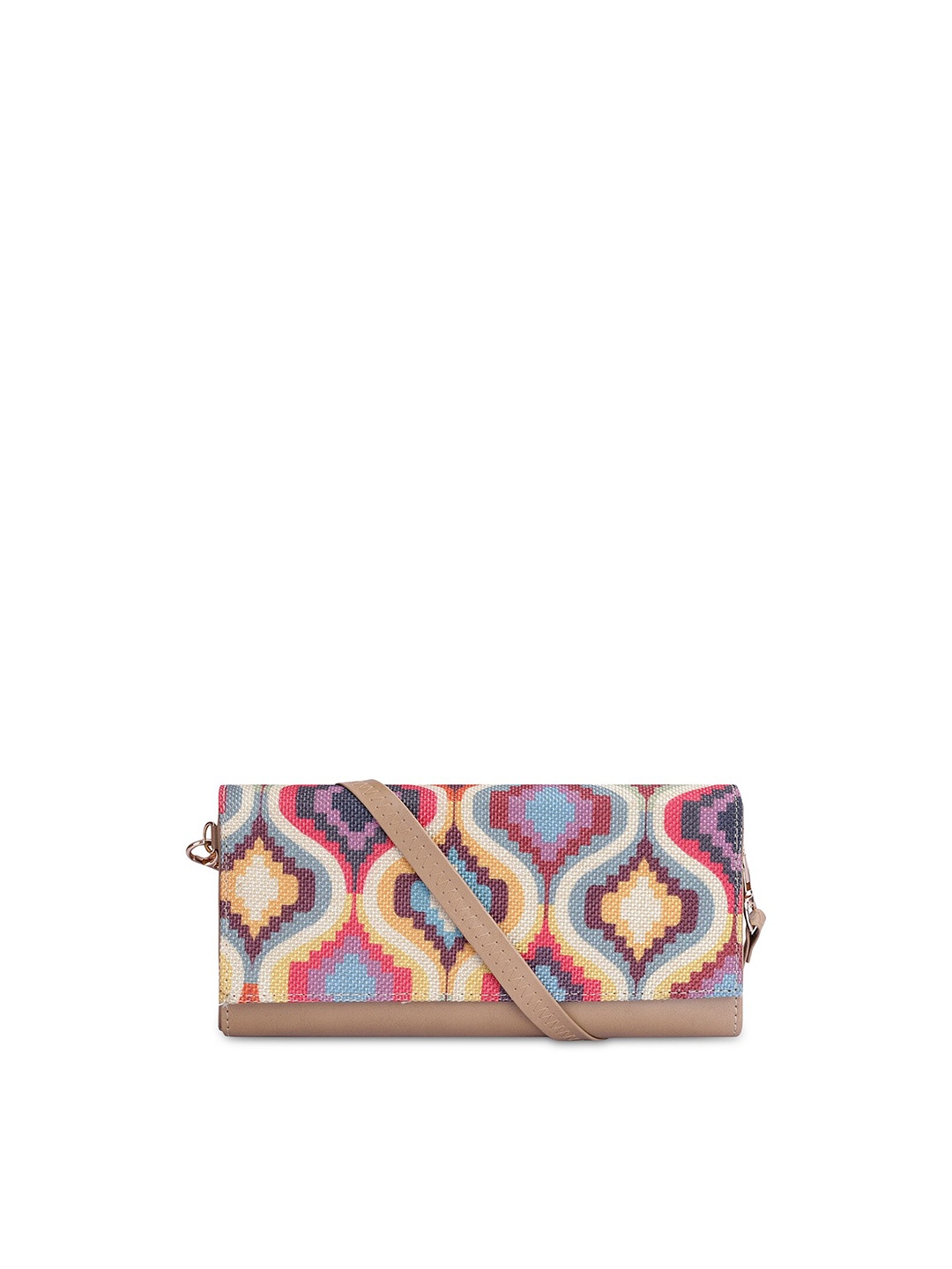 

THE CLOWNFISH Women Ethnic Motifs Printed Two Fold Wallet, Brown