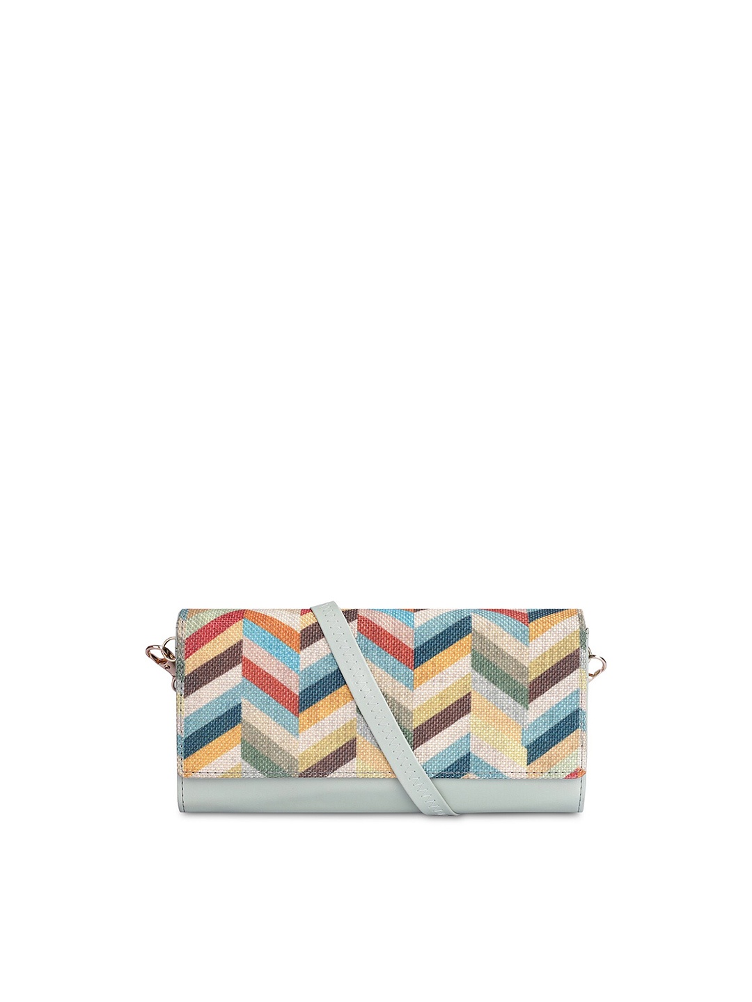 

THE CLOWNFISH Jolene Geometric Printed Two Fold Wallet, Cream