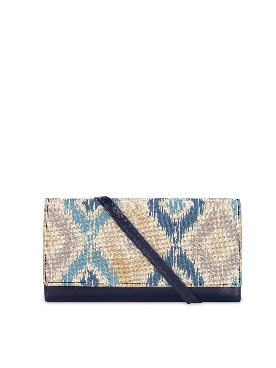 

THE CLOWNFISH Jolene Women Geometric Printed Envelop Wallet, Beige